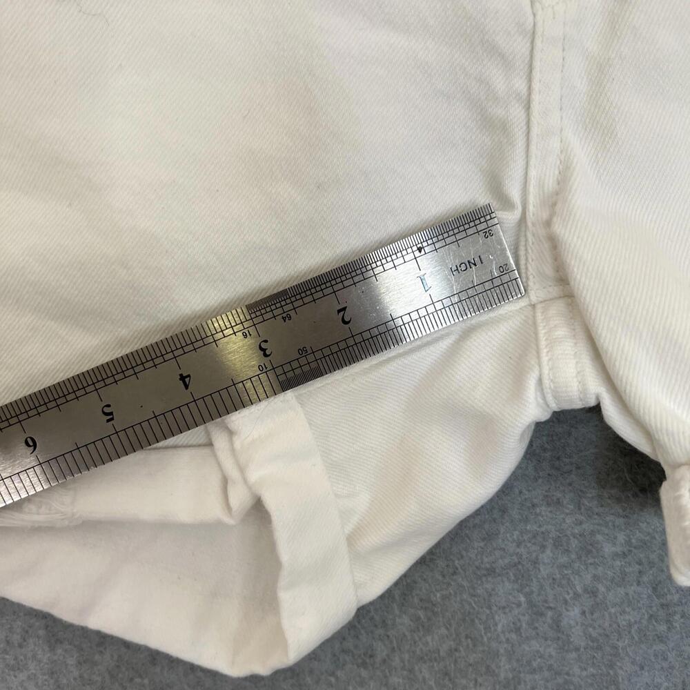 Frame Womens Le Beau Jean Shorts Size 25 White Distressed High Rise Cuffed - Picture 4 of 13